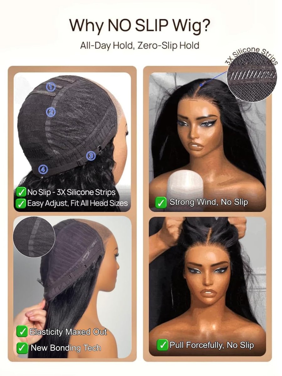 UNICE 7x5 Lace Part Bob Wig Human Hair Bye Bye Slip Glueless Wig with Silicone Strips & Drawstring Yaki Straight Layered Cut with Face Framing Layers 180% Density Bleached Knots Pre Plucked 12 Inch Avelisse