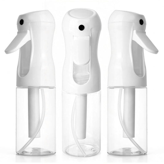 RMNJPW 3-Pack Continuous Spray Bottle 200ml, Ultra Fine Water Mister Refillable Empty Spray Bottle for Hair Styling, Salon, Skin Care, Cleaning & Plants (6.8oz Clear)