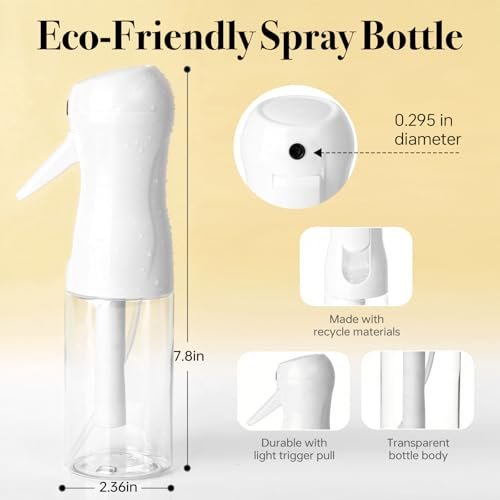 RMNJPW 3-Pack Continuous Spray Bottle 200ml, Ultra Fine Water Mister Refillable Empty Spray Bottle for Hair Styling, Salon, Skin Care, Cleaning & Plants (6.8oz Clear) - görsel 12