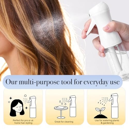RMNJPW 3-Pack Continuous Spray Bottle 200ml, Ultra Fine Water Mister Refillable Empty Spray Bottle for Hair Styling, Salon, Skin Care, Cleaning & Plants (6.8oz Clear) - görsel 10