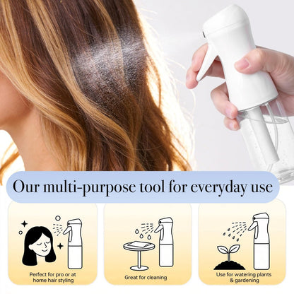 RMNJPW 3-Pack Continuous Spray Bottle 200ml, Ultra Fine Water Mister Refillable Empty Spray Bottle for Hair Styling, Salon, Skin Care, Cleaning & Plants (6.8oz Clear)