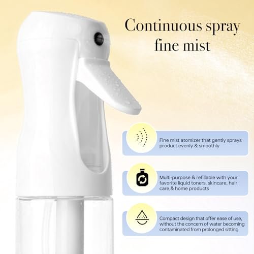 RMNJPW 3-Pack Continuous Spray Bottle 200ml, Ultra Fine Water Mister Refillable Empty Spray Bottle for Hair Styling, Salon, Skin Care, Cleaning & Plants (6.8oz Clear) - görsel 6