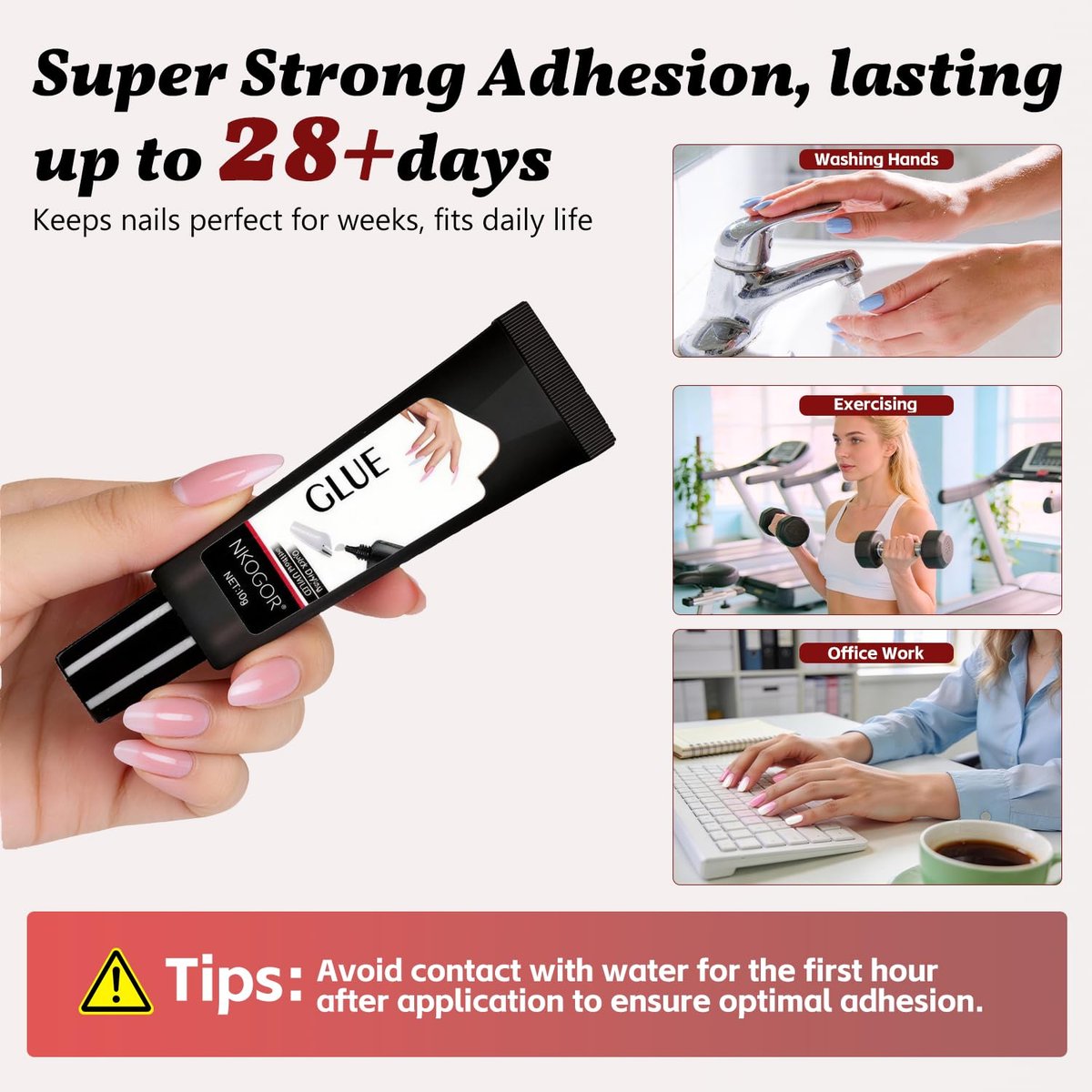 2 Sets Quick Drying Semi Solid Nail Glue (10g) with 10ml Remover for Press On Nails – No UV Lamp Needed, Long Lasting Fake Acrylic Nails Glue Gel Avelisse