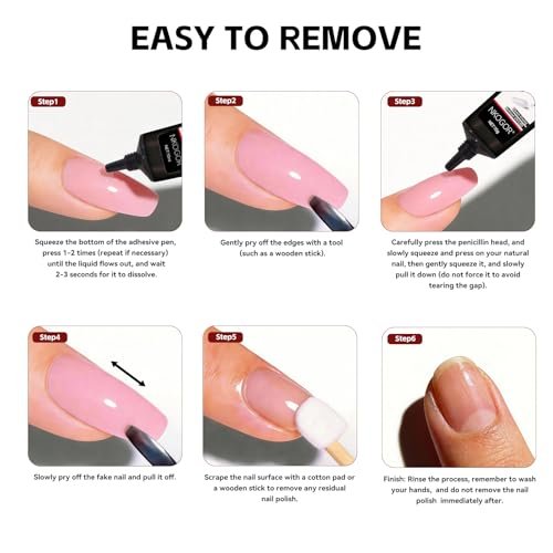2 Sets Quick Drying Semi Solid Nail Glue (10g) with 10ml Remover for Press On Nails – No UV Lamp Needed, Long Lasting Fake Acrylic Nails Glue Gel Avelisse