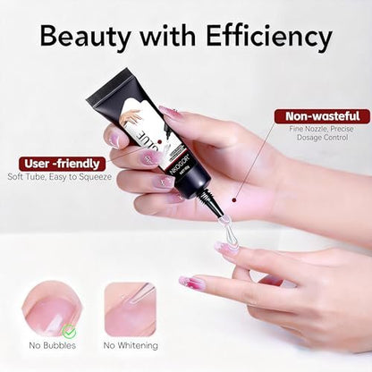 2 Sets Quick Drying Semi Solid Nail Glue (10g) with 10ml Remover for Press On Nails – No UV Lamp Needed, Long Lasting Fake Acrylic Nails Glue Gel Avelisse