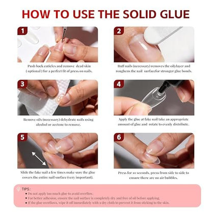 2 Sets Quick Drying Semi Solid Nail Glue (10g) with 10ml Remover for Press On Nails – No UV Lamp Needed, Long Lasting Fake Acrylic Nails Glue Gel Avelisse
