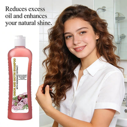 Onion Rosemary Shampoo with Biotin & Citric Acid - Nourishing Hair Care for Dry, Damaged Hair, Promotes Shine and Healthy-Looking Strands (8.39 Fl Oz)