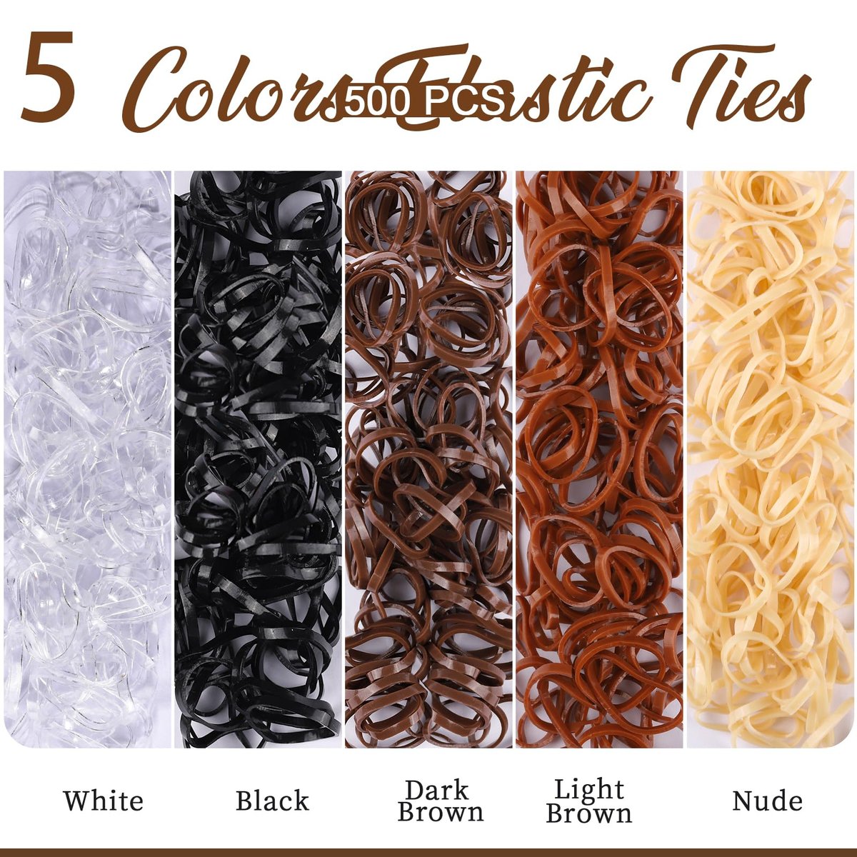 YGDZ 550-Piece Hair Barrettes Kit – 2-Inch Snap Hair Clips (50 PCS) & Elastic Rubber Bands (500 PCS) – Metal Hair Clips for Women & Girls, 5 Colors - görsel 11