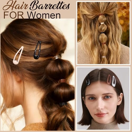 YGDZ 550-Piece Hair Barrettes Kit – 2-Inch Snap Hair Clips (50 PCS) & Elastic Rubber Bands (500 PCS) – Metal Hair Clips for Women & Girls, 5 Colors - görsel 14