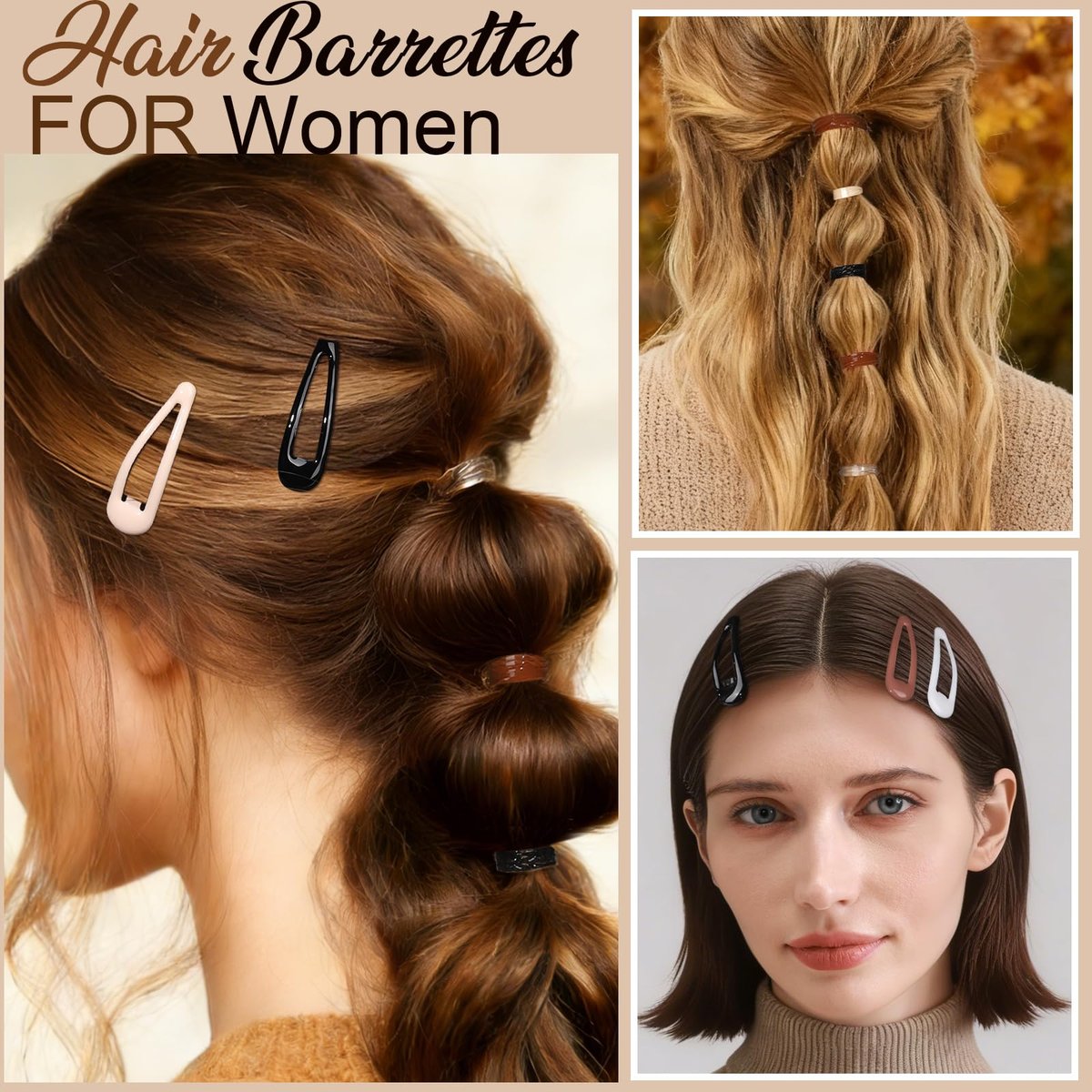 YGDZ 550-Piece Hair Barrettes Kit – 2-Inch Snap Hair Clips (50 PCS) & Elastic Rubber Bands (500 PCS) – Metal Hair Clips for Women & Girls, 5 Colors - görsel 13