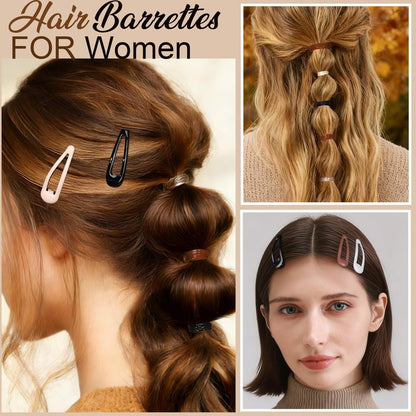 YGDZ 550-Piece Hair Barrettes Kit – 2-Inch Snap Hair Clips (50 PCS) & Elastic Rubber Bands (500 PCS) – Metal Hair Clips for Women & Girls, 5 Colors