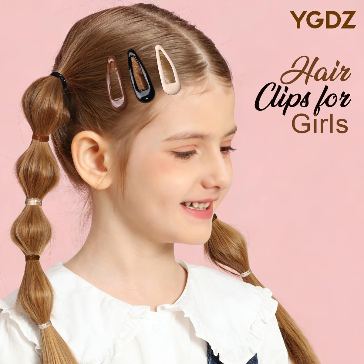 YGDZ 550-Piece Hair Barrettes Kit – 2-Inch Snap Hair Clips (50 PCS) & Elastic Rubber Bands (500 PCS) – Metal Hair Clips for Women & Girls, 5 Colors - görsel 7