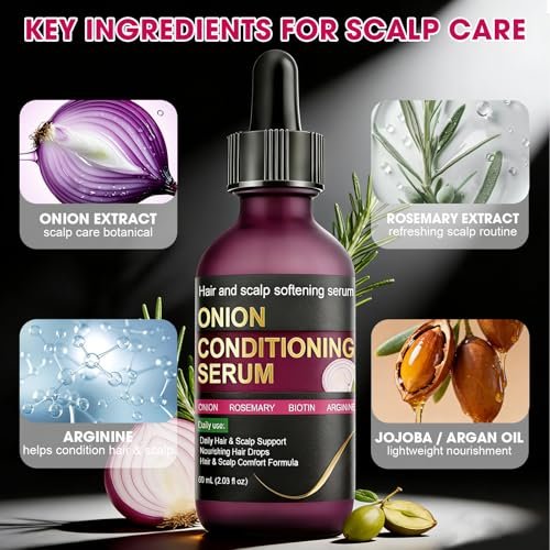 Onion Hair Growth Serum for Scalp & Hair Care - Hydrating Serum with Onion Extract, Rosemary & Biotin, Lightweight Daily Care for Fuller-Looking Hair (2.03 FL OZ) Avelisse