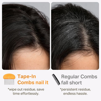 DOORES Tape In Extensions Remover Comb – Stainless Steel Fine Teeth for Quick & Easy Removal of Wigs & Hairpiece Adhesives – Detangler for Wet & Dry Hair – Orange