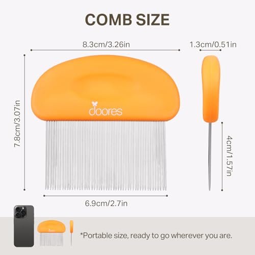 DOORES Tape In Extensions Remover Comb – Stainless Steel Fine Teeth for Quick & Easy Removal of Wigs & Hairpiece Adhesives – Detangler for Wet & Dry Hair – Orange - görsel 16
