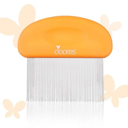 DOORES Tape In Extensions Remover Comb – Stainless Steel Fine Teeth for Quick & Easy Removal of Wigs & Hairpiece Adhesives – Detangler for Wet & Dry Hair – Orange