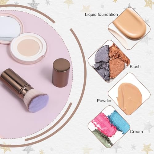 Retractable Blush Brush & Kabuki Brush – All-in-One Travel Foundation Brush with Aluminum Handle | Xelsluthe - görsel 12