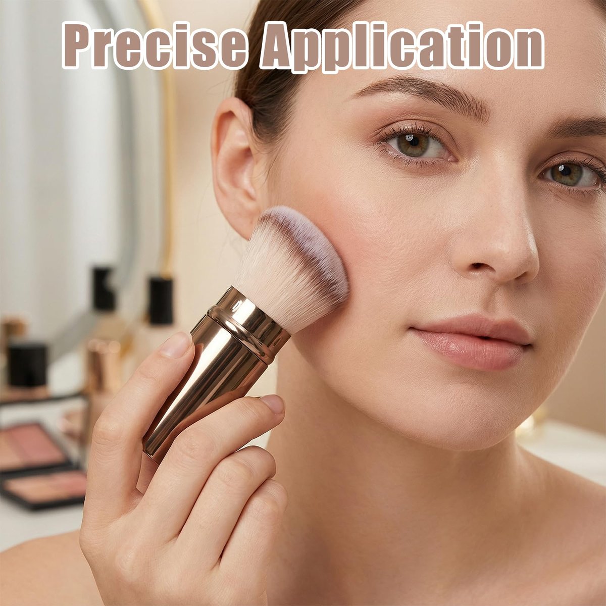 Retractable Blush Brush & Kabuki Brush – All-in-One Travel Foundation Brush with Aluminum Handle | Xelsluthe - görsel 13