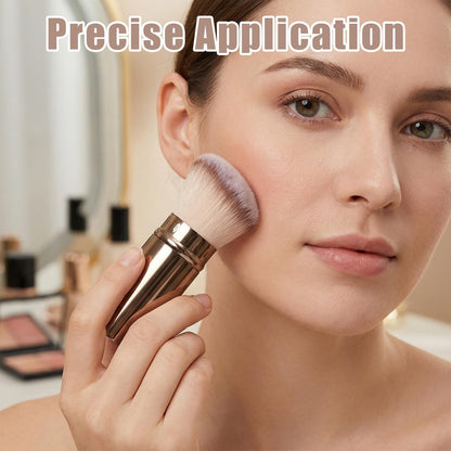 Retractable Blush Brush & Kabuki Brush – All-in-One Travel Foundation Brush with Aluminum Handle | Xelsluthe