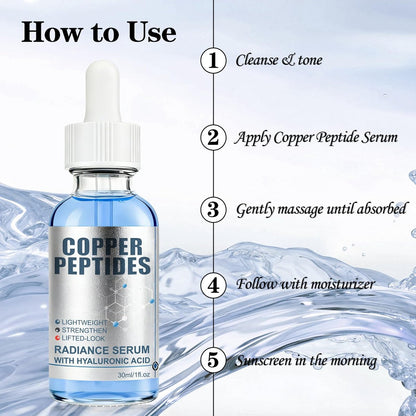 GHK-Cu Copper Peptide Serum with Hyaluronic Acid - Lightweight Deep Hydration Face Serum for Smooth & Plumping Feel Avelisse
