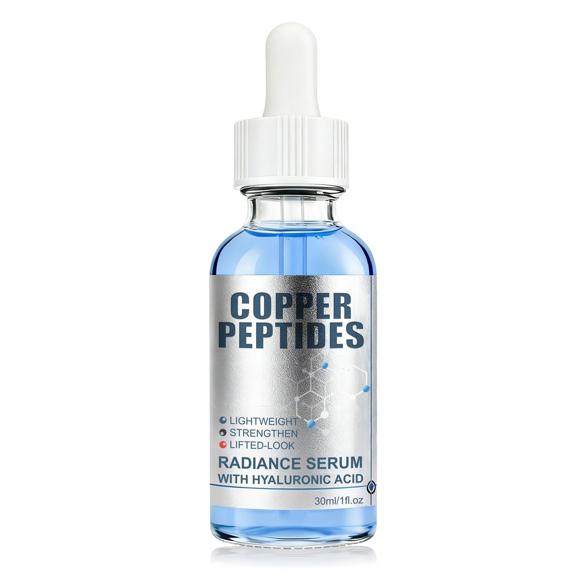 GHK-Cu Copper Peptide Serum with Hyaluronic Acid - Lightweight Deep Hydration Face Serum for Smooth & Plumping Feel Avelisse
