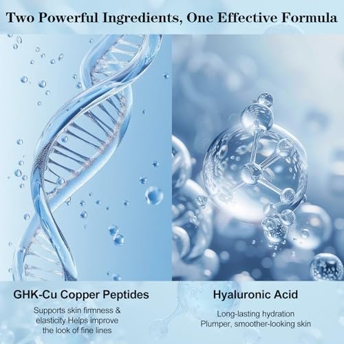 GHK-Cu Copper Peptide Serum with Hyaluronic Acid - Lightweight Deep Hydration Face Serum for Smooth & Plumping Feel Avelisse