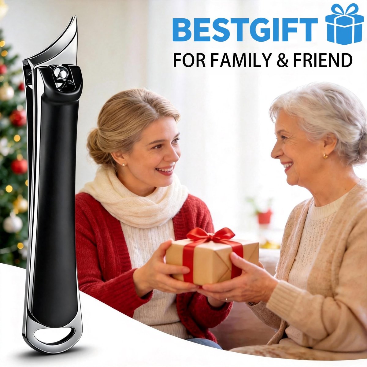 IWLUFK Upgraded Slanted Ingrown Toenail Clippers for Men Women Seniors – Sharp Stainless Steel Curved Toe Nail Trimmer with File for Thick Nails, Angled Nail Cutter - görsel 13