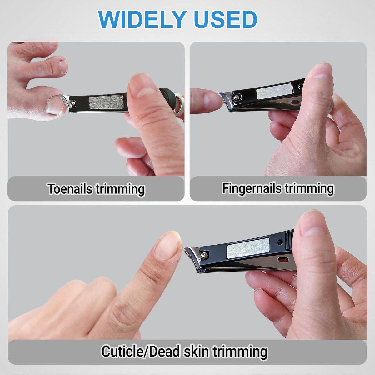 IWLUFK Upgraded Slanted Ingrown Toenail Clippers for Men Women Seniors – Sharp Stainless Steel Curved Toe Nail Trimmer with File for Thick Nails, Angled Nail Cutter - görsel 11