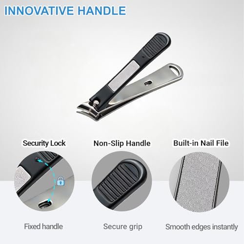 IWLUFK Upgraded Slanted Ingrown Toenail Clippers for Men Women Seniors – Sharp Stainless Steel Curved Toe Nail Trimmer with File for Thick Nails, Angled Nail Cutter - görsel 8