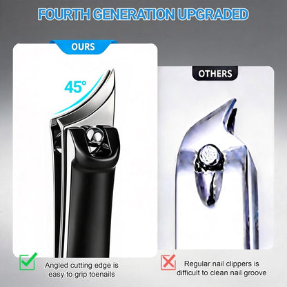 IWLUFK Upgraded Slanted Ingrown Toenail Clippers for Men Women Seniors – Sharp Stainless Steel Curved Toe Nail Trimmer with File for Thick Nails, Angled Nail Cutter
