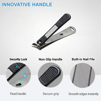 IWLUFK Upgraded Slanted Ingrown Toenail Clippers for Men Women Seniors – Sharp Stainless Steel Curved Toe Nail Trimmer with File for Thick Nails, Angled Nail Cutter