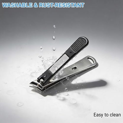 IWLUFK Upgraded Slanted Ingrown Toenail Clippers for Men Women Seniors – Sharp Stainless Steel Curved Toe Nail Trimmer with File for Thick Nails, Angled Nail Cutter