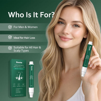 Roota Hair Growth Serum Roll-On – Revitalize Scalp for Thicker, Healthier Hair, 25ml (Pack of 2) Avelisse