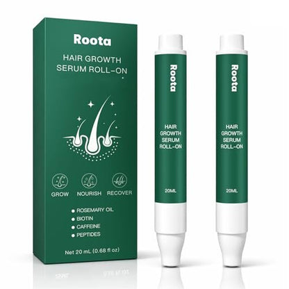 Roota Hair Growth Serum Roll-On – Revitalize Scalp for Thicker, Healthier Hair, 25ml (Pack of 2) Avelisse