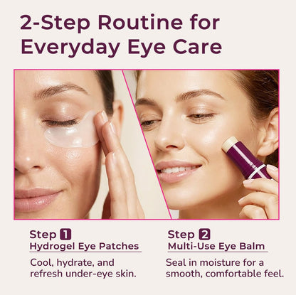 Peksozi Eye Care Set – Calcium Multi Balm Stick + Under Eye Patches 30 Pairs, Collagen Moisturizing Stick, Nourishing Calcium Volume Balm, Gentle Eye Care & Daily Skincare Avelisse