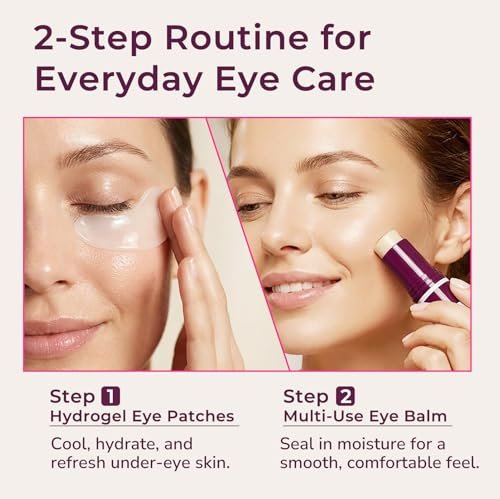 Peksozi Eye Care Set – Calcium Multi Balm Stick + Under Eye Patches 30 Pairs, Collagen Moisturizing Stick, Nourishing Calcium Volume Balm, Gentle Eye Care & Daily Skincare Avelisse
