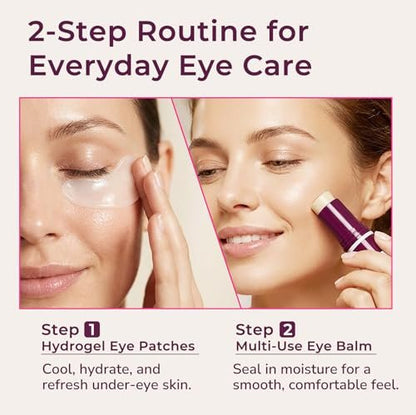 Peksozi Eye Care Set – Calcium Multi Balm Stick + Under Eye Patches 30 Pairs, Collagen Moisturizing Stick, Nourishing Calcium Volume Balm, Gentle Eye Care & Daily Skincare Avelisse