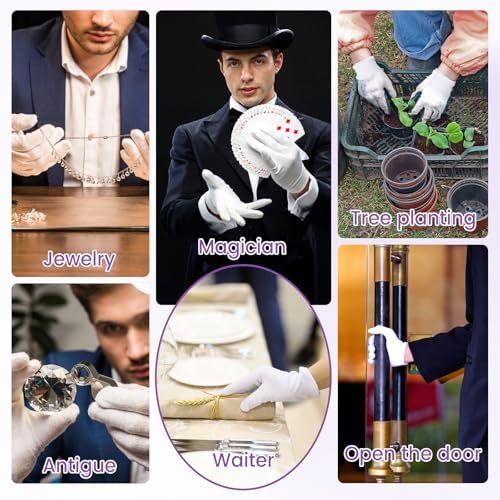 UGODAR 60 Pcs White Cotton Gloves for Dry Hands Sleeping, Soft Moisturizing Overnight SPA Gloves for Eczema, Men Women Stretchable Lotion Gloves for Coin Jewelry Silver Art Handling - görsel 14
