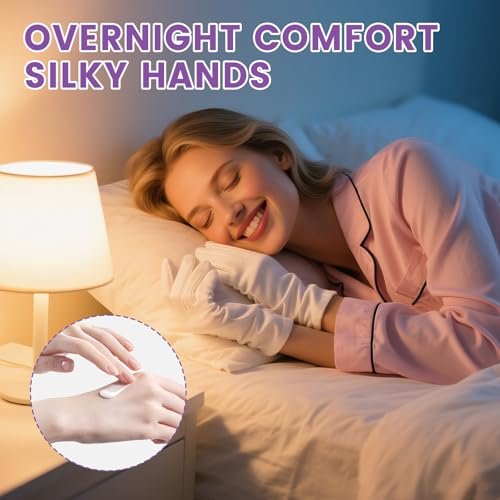 UGODAR 60 Pcs White Cotton Gloves for Dry Hands Sleeping, Soft Moisturizing Overnight SPA Gloves for Eczema, Men Women Stretchable Lotion Gloves for Coin Jewelry Silver Art Handling - görsel 6