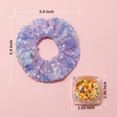 2-in-1 Glow Party Set: LED Scrunchies & Glow-in-Dark Body Glitter Gel - 6 Color Light Up Hair Scrunchies & Sparkling Face Makeup for Girls Festival Rave Party Supplies - görsel 10