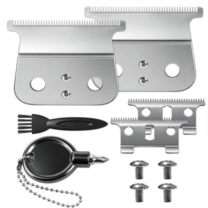 T-Blade Replacement Compatible with Andis T-Outliners GTO, GTX, GO and SLS Trimmers – 2 Count (Silver, Stainless Steel) Avelisse