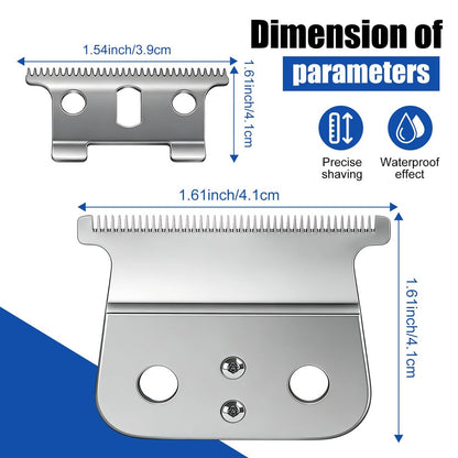 T-Blade Replacement Compatible with Andis T-Outliners GTO, GTX, GO and SLS Trimmers – 2 Count (Silver, Stainless Steel) Avelisse