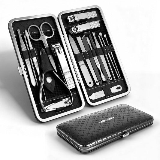 LNKIGNR Professional Nail Clippers Set for Women & Men – Stainless Steel Travel Manicure Kit for Beginners