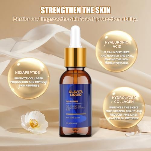 Olavita Liquid Anti-Aging Serum with Vitamin C & E - Diminishes Fine Lines & Wrinkles for Youthful Glow (2-Pack) - görsel 6