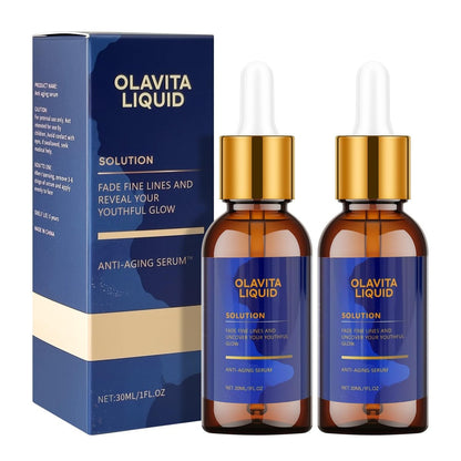 Olavita Liquid Anti-Aging Serum with Vitamin C & E - Diminishes Fine Lines & Wrinkles for Youthful Glow (2-Pack)
