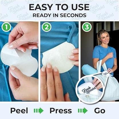 120 Underarm Sweat Pads with Travel Bag for Women and Men, Ultra-Thin Curve-Fit Cotton Disposable Armpit Pads for Discreet/Invisible Wear