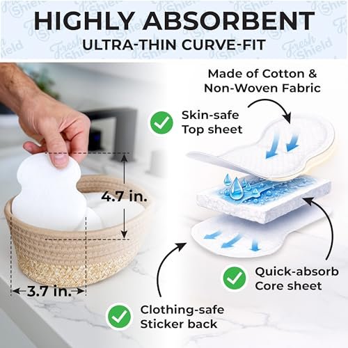 120 Underarm Sweat Pads with Travel Bag for Women and Men, Ultra-Thin Curve-Fit Cotton Disposable Armpit Pads for Discreet/Invisible Wear - görsel 4