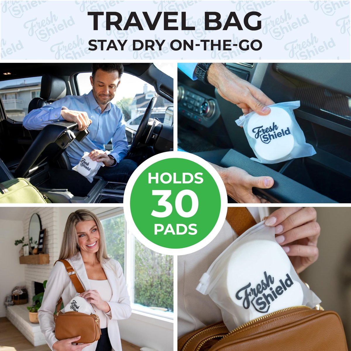 120 Underarm Sweat Pads with Travel Bag for Women and Men, Ultra-Thin Curve-Fit Cotton Disposable Armpit Pads for Discreet/Invisible Wear - görsel 9