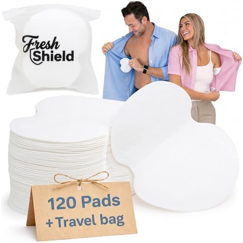 120 Underarm Sweat Pads with Travel Bag for Women and Men, Ultra-Thin Curve-Fit Cotton Disposable Armpit Pads for Discreet/Invisible Wear - görsel 2
