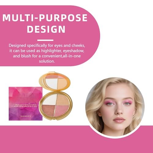 4-in-1 Eye & Cheek Highlighting Palette - Matte & Shimmer Contour Kit for Flawless Glow & Definition, Beginner-Friendly, Long-Lasting & Travel-Ready - görsel 12